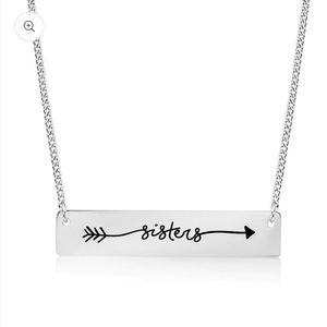 Inspired Silver Sisters Arrow Bar Necklace